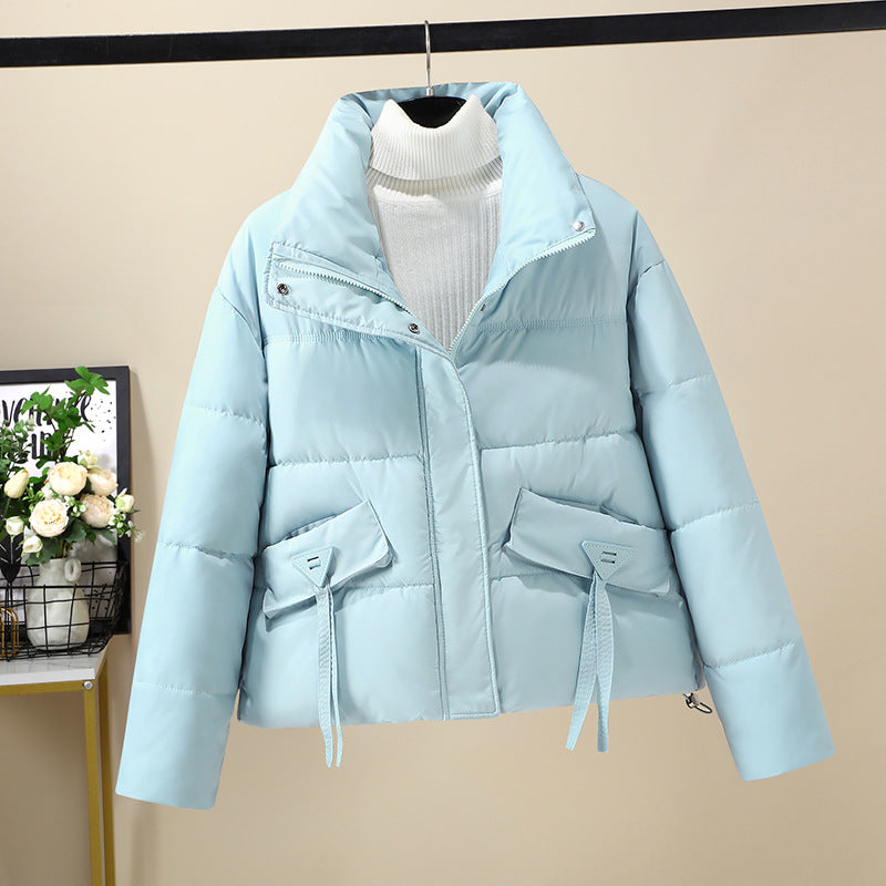 Damen Kurzgeknöpfte Steppjacke mit hohem Kragen und seitlichen Taschen Drune