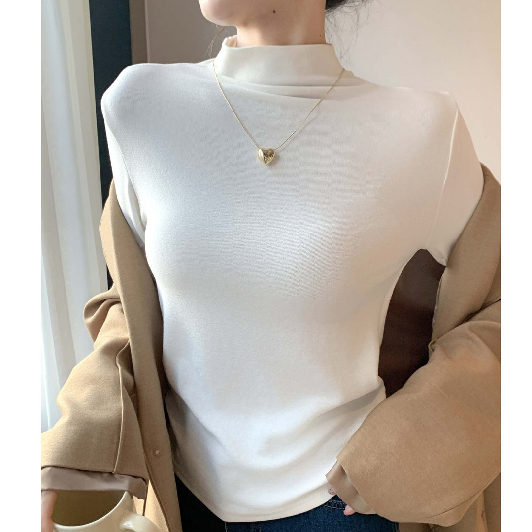 Damen Elegantes Langarmshirt mit hochgeschlossenem Kragen Drune 1787620449