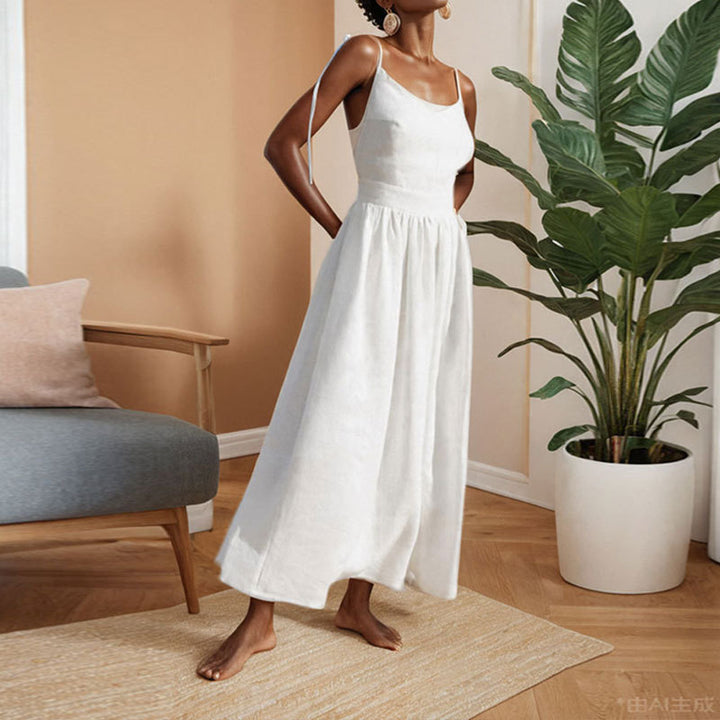 Damen Maxikleid mit verstellbaren Trägern und eleganter Taillierung Drune