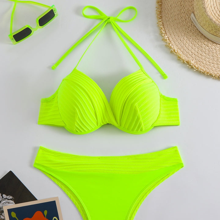 Damen Push-Up Bikini mit raffiniertem Rippendesign Drune
