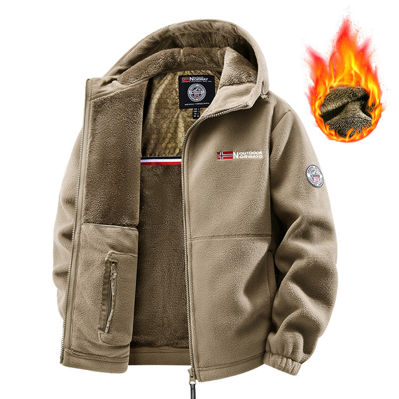 Herren Fleecejacke mit Kapuze Drune