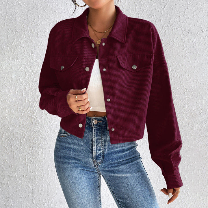 Damen Cordjacke im cropped Design Drune