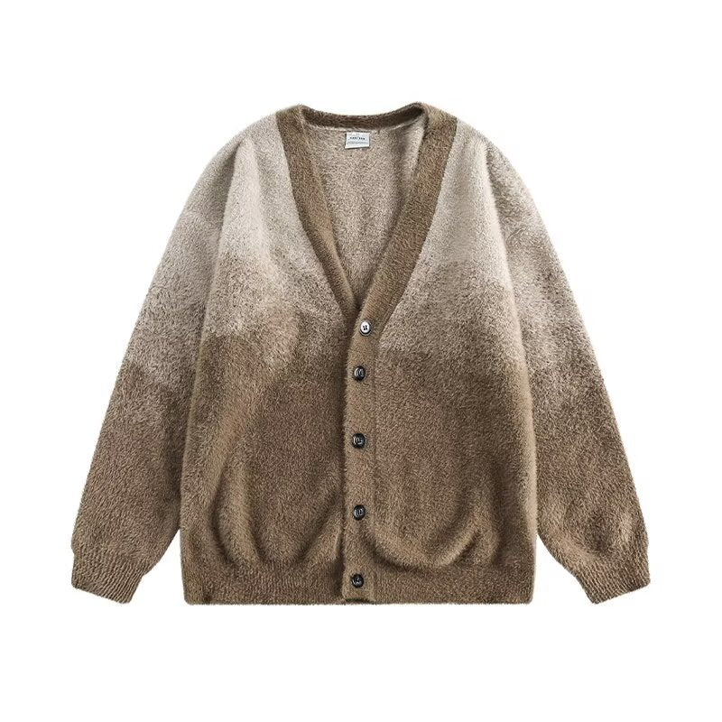 Damen Gemütliche Strickjacke mit Knopfleiste und V-Ausschnitt Drune