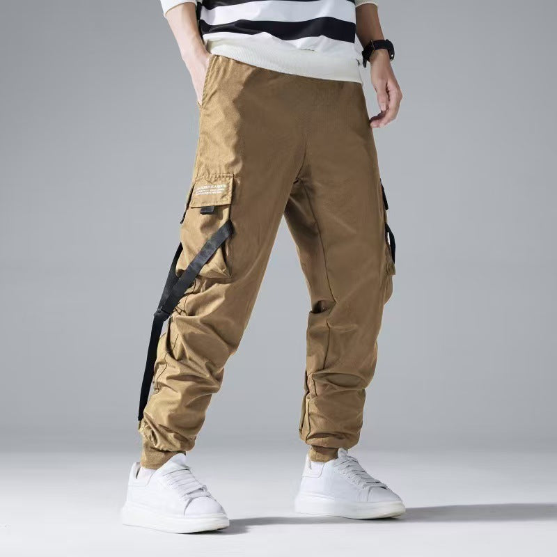 Herren Tech-Cargo-Jogginghose mit Multifachtaschen, Zugbändern & elastischen Bündchen Drune
