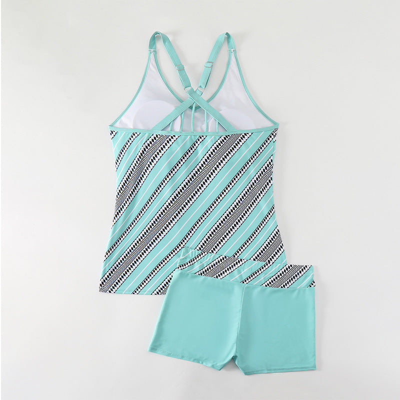 Damen Sportlicher Tankini und Shorts Set Drune