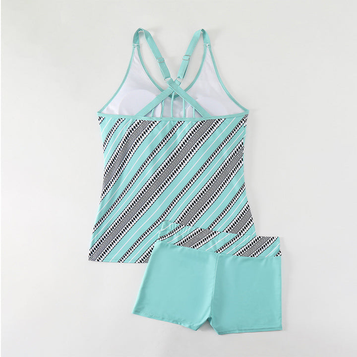 Damen Sportlicher Tankini und Shorts Set Drune