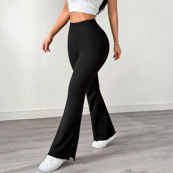 Damen elegante Flared-Hose aus flexibler Mikrofaser Drune