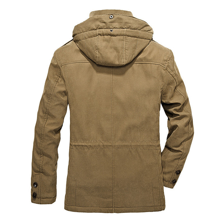 Herren Gefütterter Canvas-Fieldparka mit Sherpa-Innenfutter und Kapuzenkragen Drune