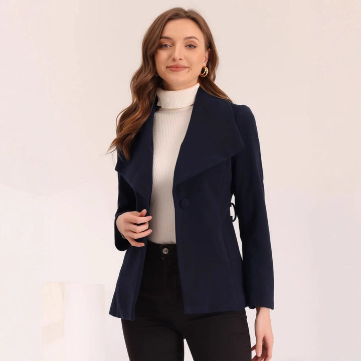 Damen modische Übergangsjacke mit asymmetrischem Revers Drune