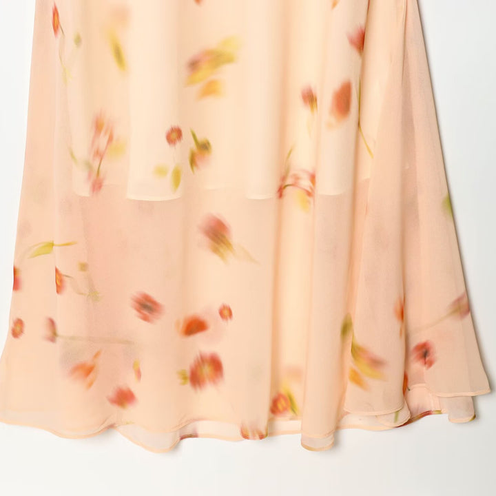 Damen Maxikleid mit romantischem Volant und floralen Akzenten Drune
