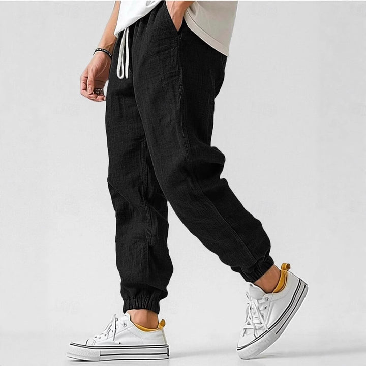 Herren Bequeme Leinenhose mit elastischem Bund und seitlichen Taschen Drune