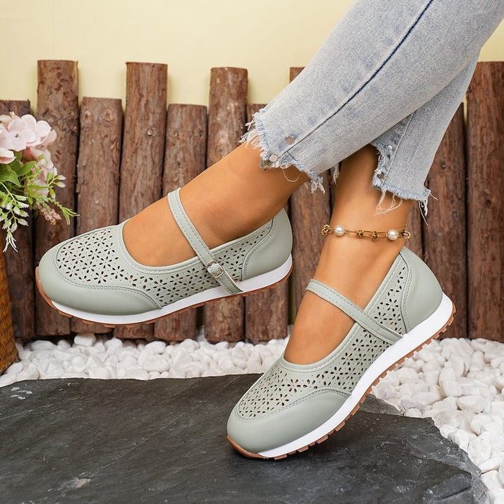 Damen Atmungsaktive Ballerinas mit dekorativer Perforation Drune