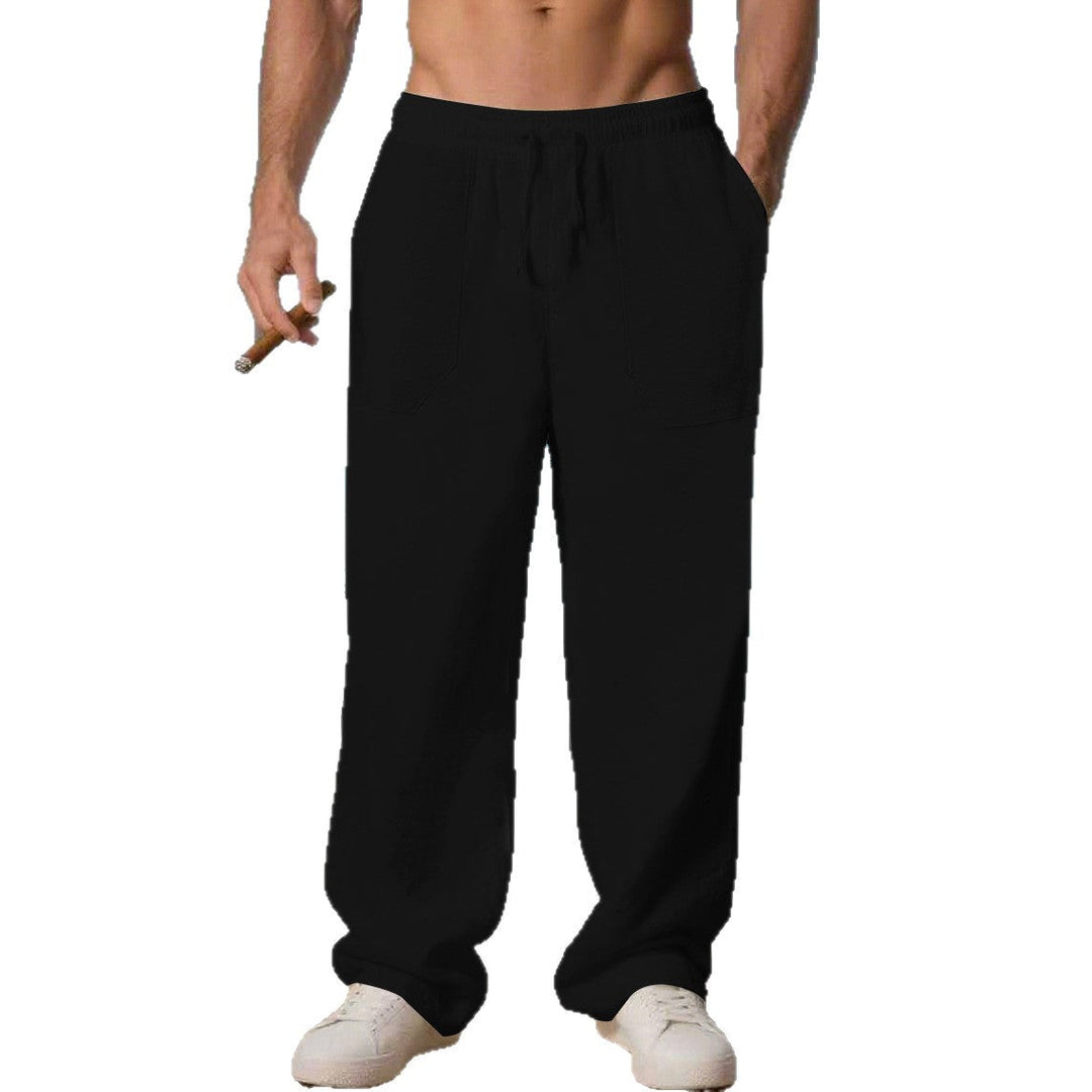 Herren Bequeme Strandhose mit seitlichen Taschen und elastischem Bund Drune