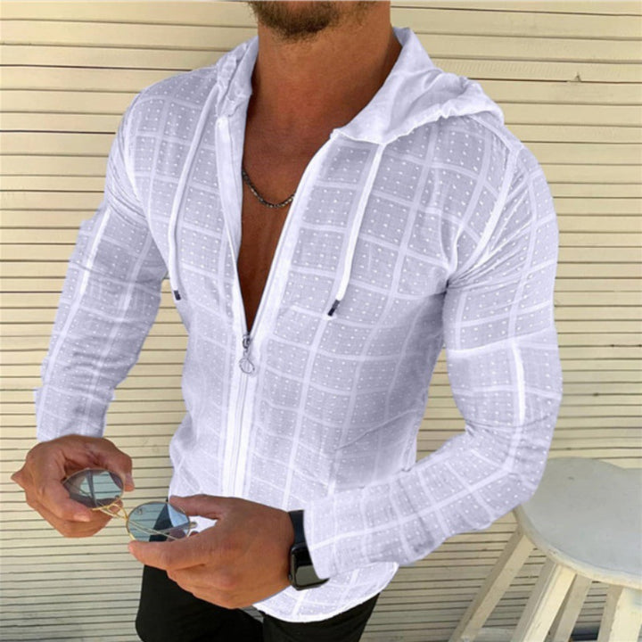 Herren Sportliche Langarmjacke mit innovativem Texturmuster und praktischem Reißverschluss Drune