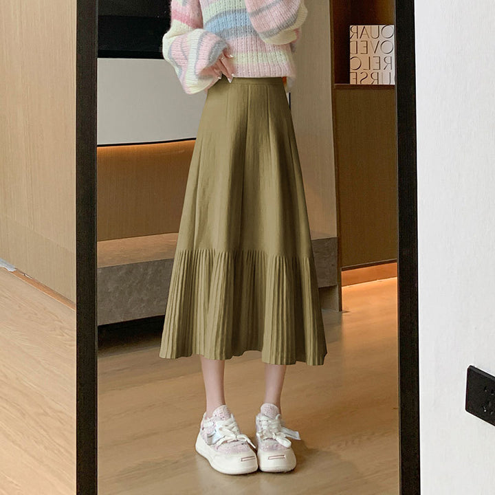 Damen Plissierter Midi-Rock aus weichem Material Drune