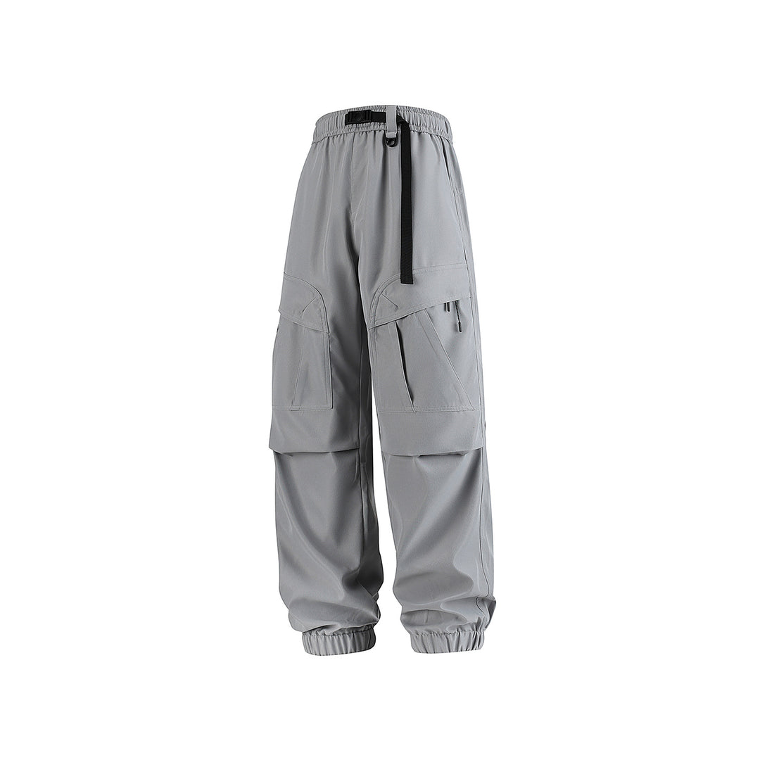 Herren Weite technische Cargo-Joggerhose mit elastischem Tunnelzugbund und Mehrfachtaschen Drune