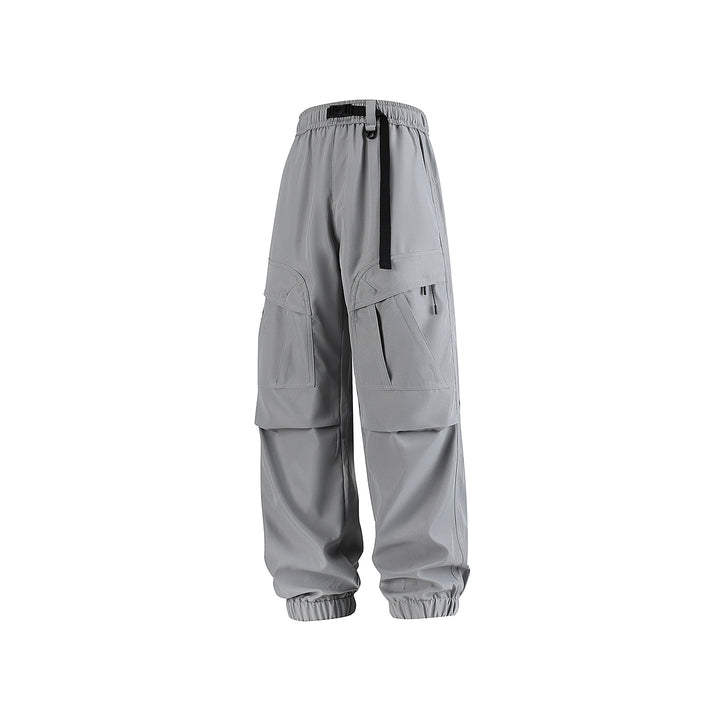 Herren Weite technische Cargo-Joggerhose mit elastischem Tunnelzugbund und Mehrfachtaschen Drune