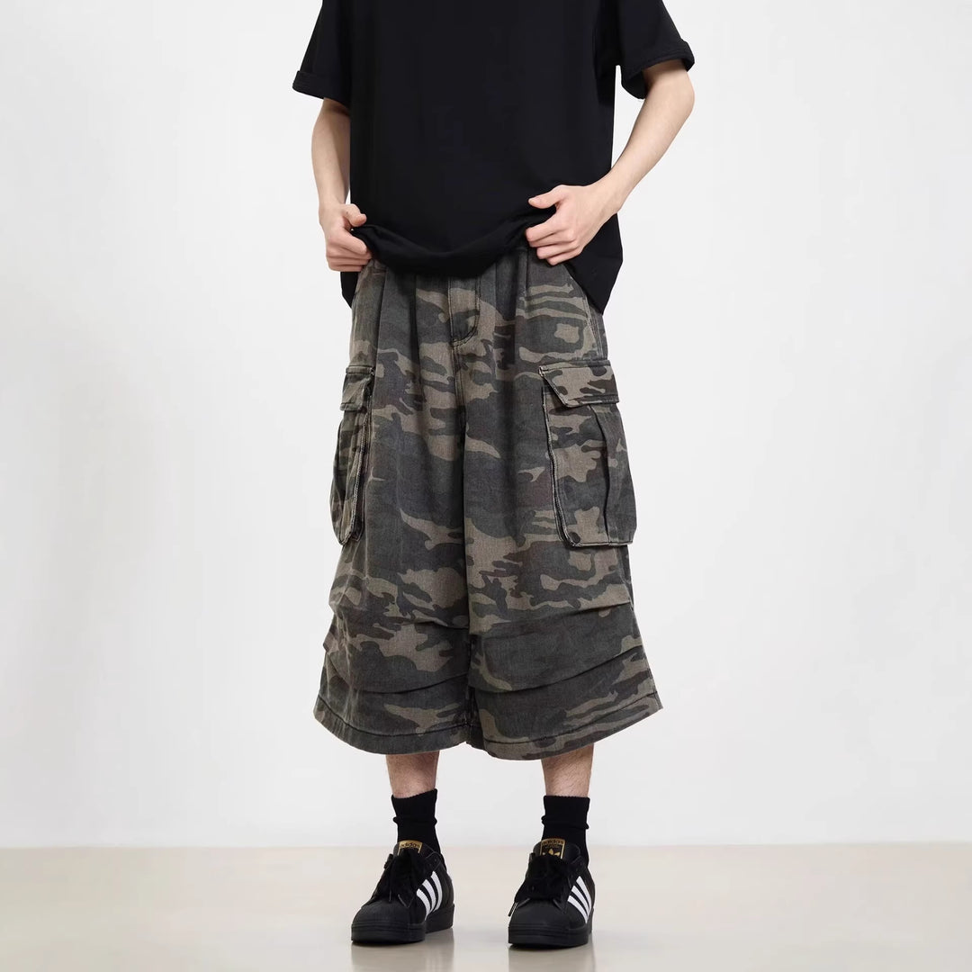 Herren Modische Cargoshorts mit weitem Schnitt Drune