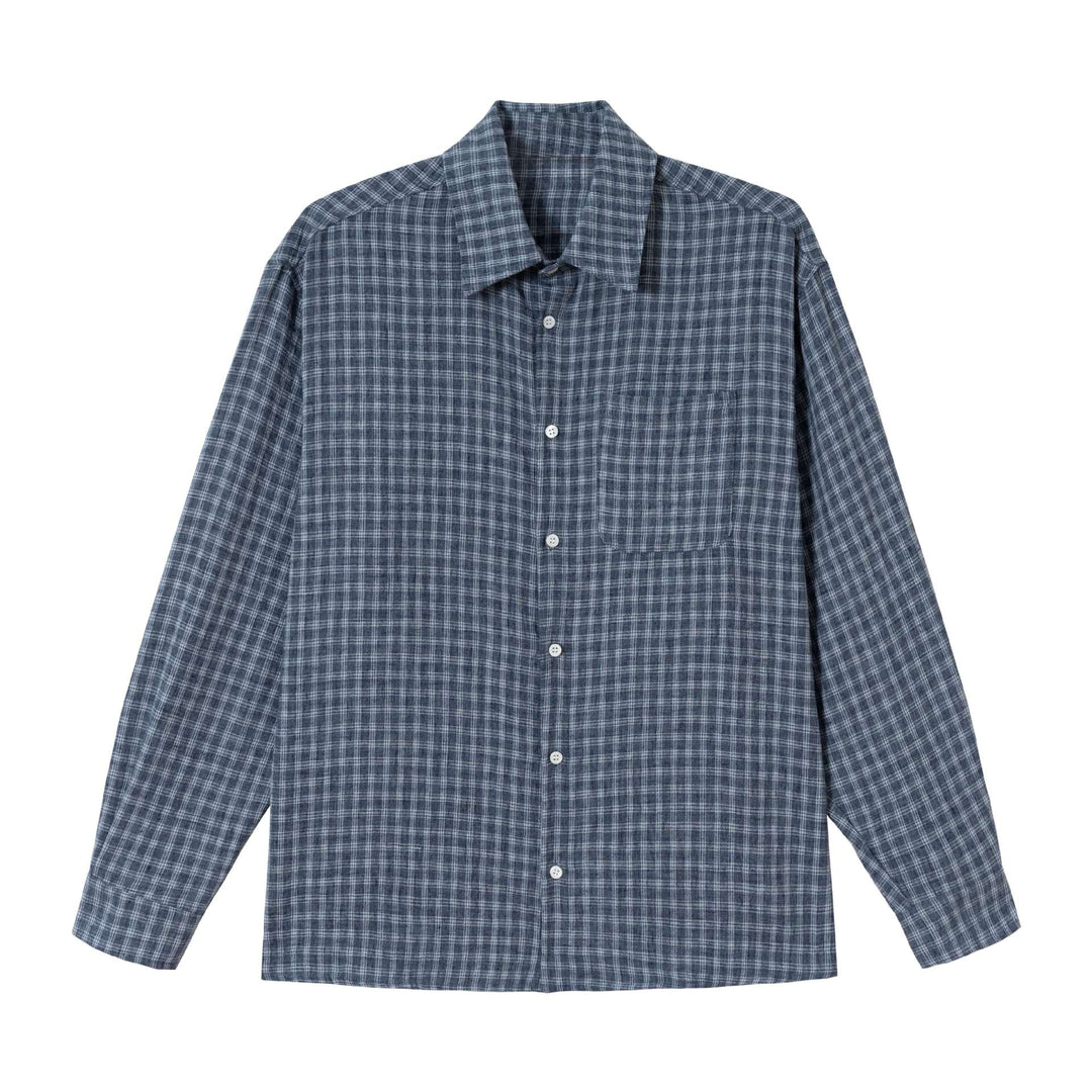 Herren Oversized Flanellhemd im Relaxed‑Schnitt mit Brusttasche Drune