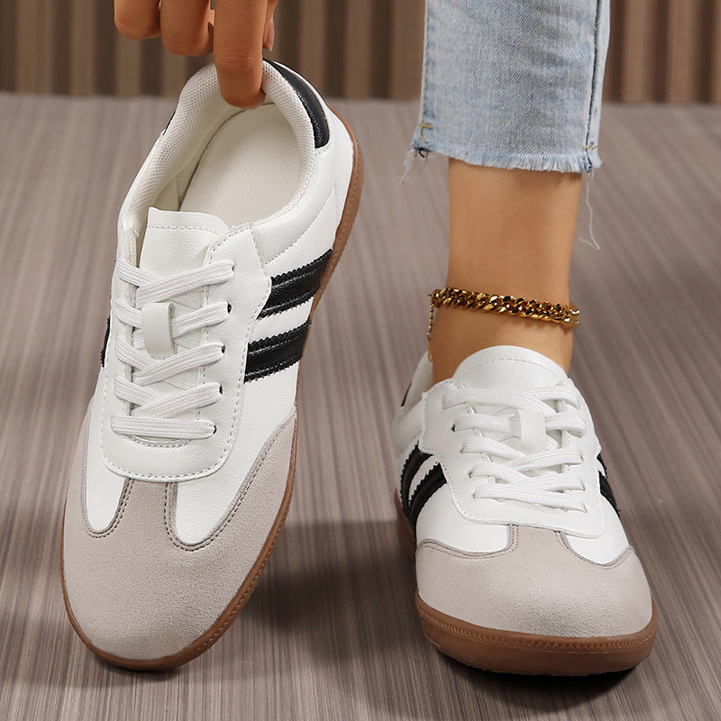 Damen nan Retro-Laufschuh mit Veloursleder-Details, Kontraststreifen und rutschfester Gummilaufsohle Drune