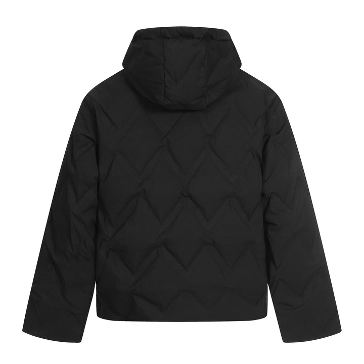 Damen Kurz geschnittene wattierte Kapuzenjacke mit reflektierender Chevron-Steppung Drune
