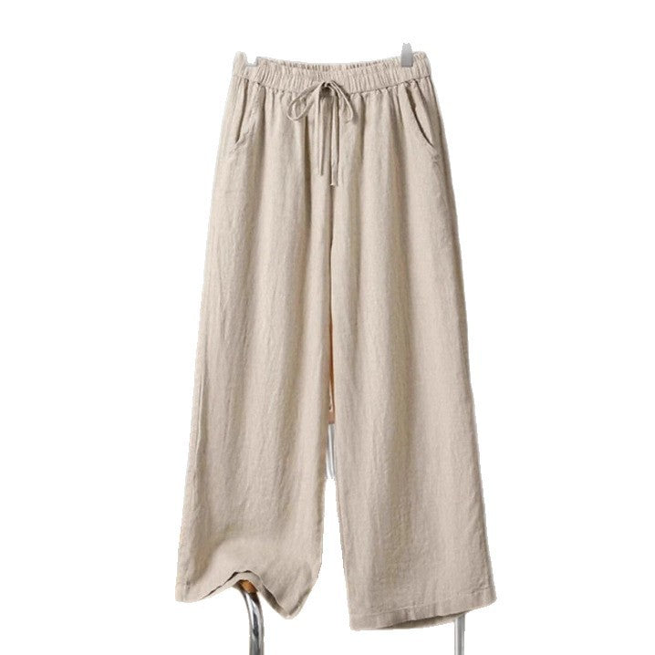 Damen Luftige Freizeithose mit weitem Schnitt und elastischem Bund Drune
