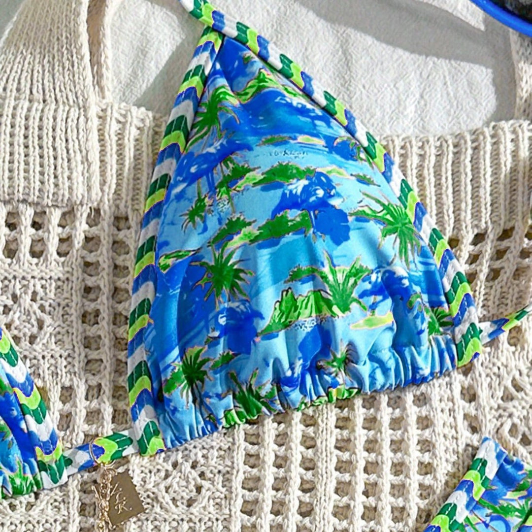 Damen Hochwertiger Triangel-Bikini mit maritimem Motiv Drune