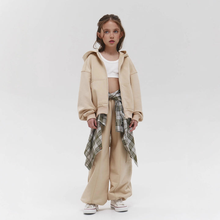 Damen Kapuzenjacke und Cargo-Hose Set mit weitem Schnitt Drune