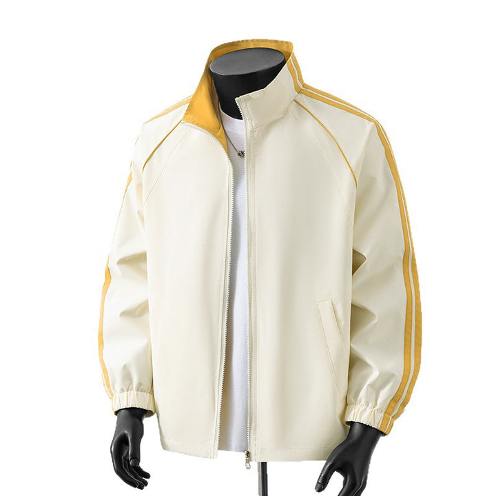 Herren Leichte Track‑Blousonjacke mit Stehkragen und Kontraststreifen Drune