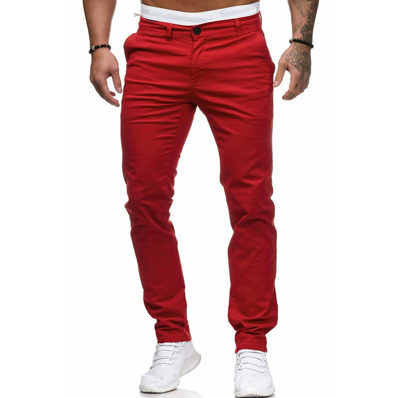 Herren Slim-Fit Chinohosen mit elastischem Bund und praktischen Taschen Drune