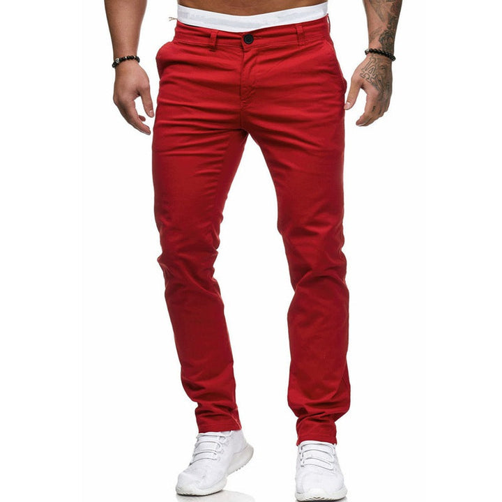 Herren Slim-Fit Chinohosen mit elastischem Bund und praktischen Taschen Drune