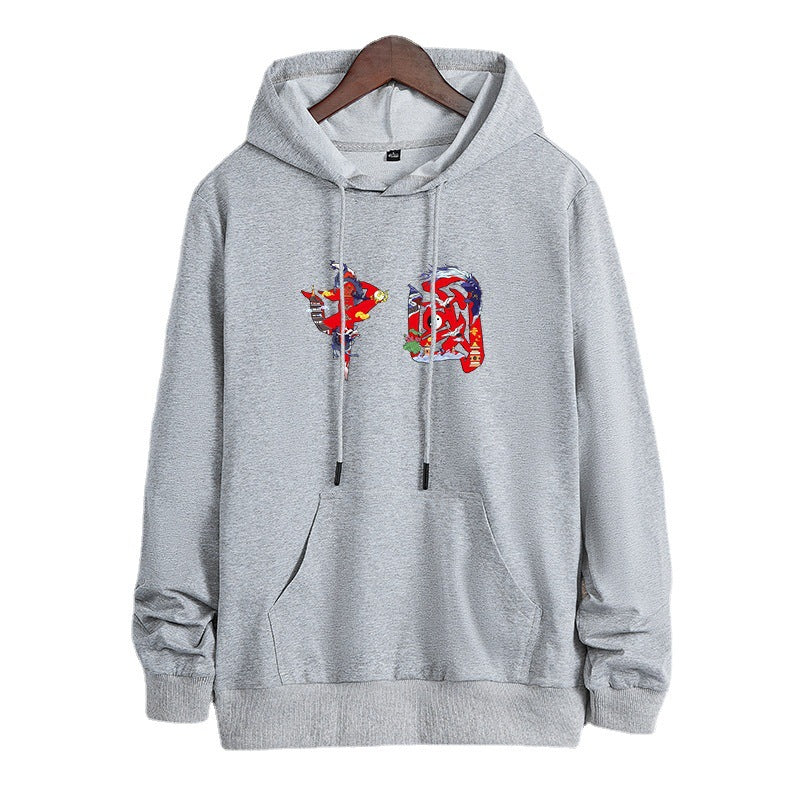 Unisex Kapuzen-Sweatshirt mit Kängurutasche und auffälligem Grafikprint Drune