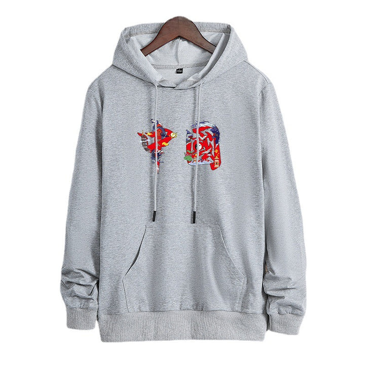 Unisex Kapuzen-Sweatshirt mit Kängurutasche und auffälligem Grafikprint Drune