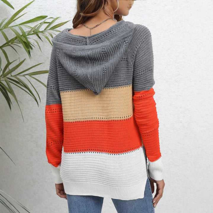 Damen Layered Kapuzenpullover mit atmungsaktiver Struktur und modischem Farbblockdesign Drune