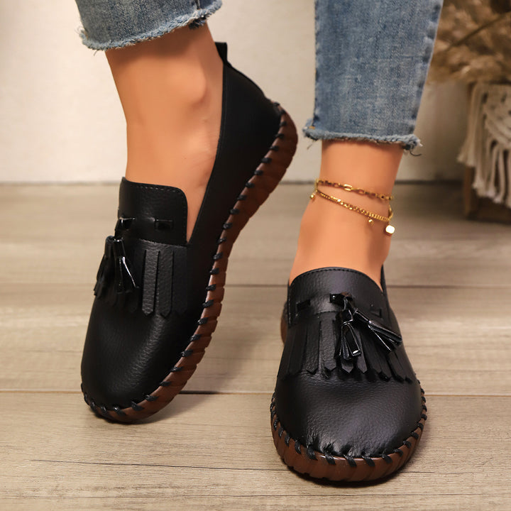 Damen Bequeme Mokassins mit Fransen-Detail Drune