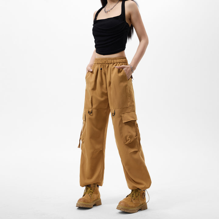 Herren Weite Cargo‑Hose mit Tunnelzugbund, D‑Ring‑Details und verstellbarem Saum Drune