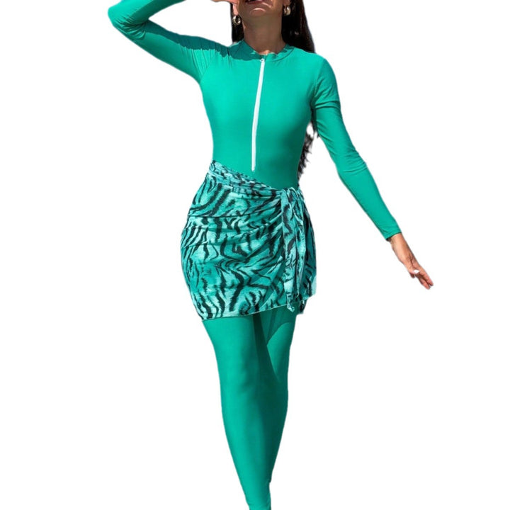 Damen eleganter UV-Schutz-Schwimmanzug mit Wickelrock Drune