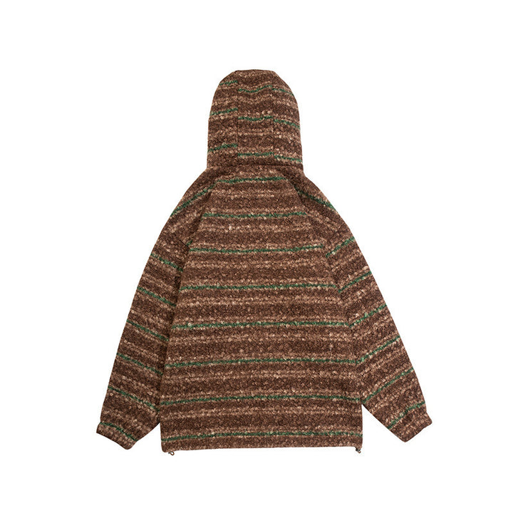 Unisex Strick-Hoodie im Oversize‑Cut mit halbem Reißverschluss Drune