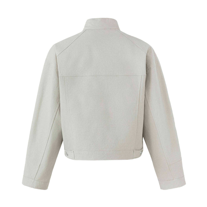 Damen Kurzer Blouson im Fieldstil mit Stehkragen, Brustklappen und abnehmbarem Anhänger Drune