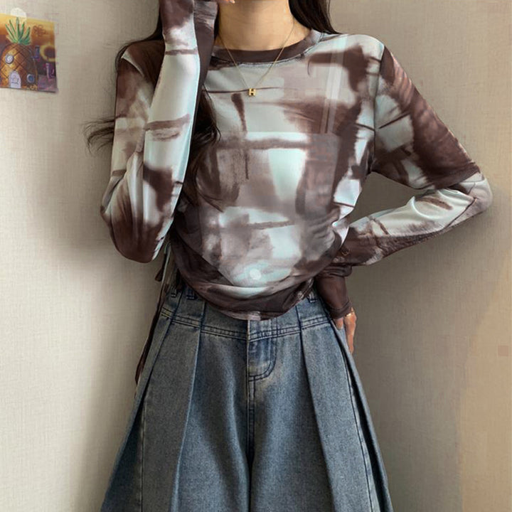 Damen Langarmshirt mit modernen Farbverlauf Drune