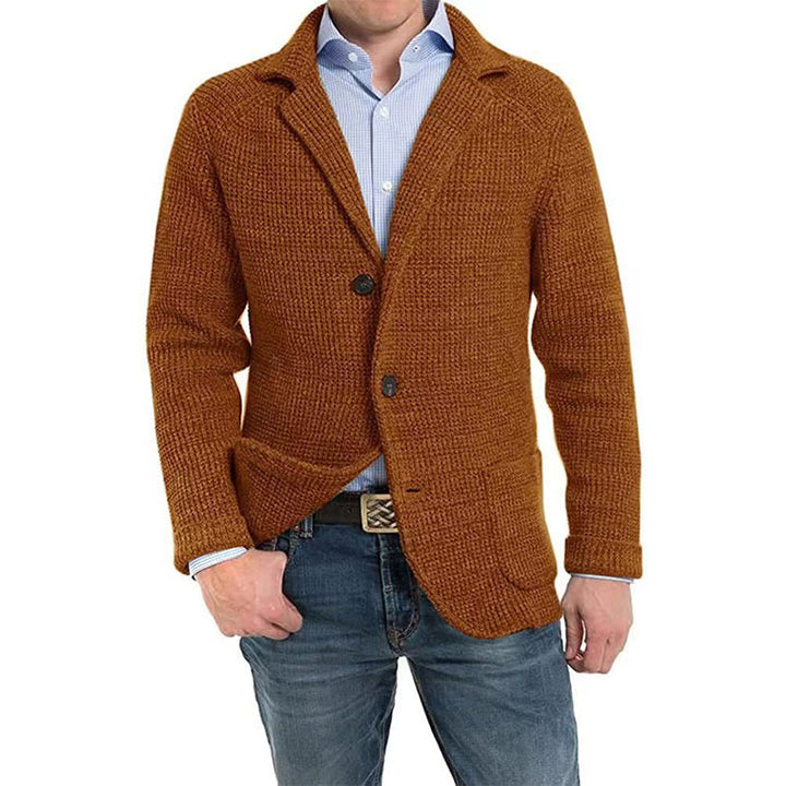 Herren Strukturstrick Sakko-Blazer mit aufgesetzten Taschen Drune