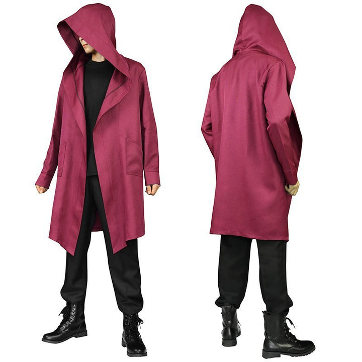 Unisex nan mehrschichtiger Kapuzenumhang mit weitem Fall und Satinbandverschluss Drune