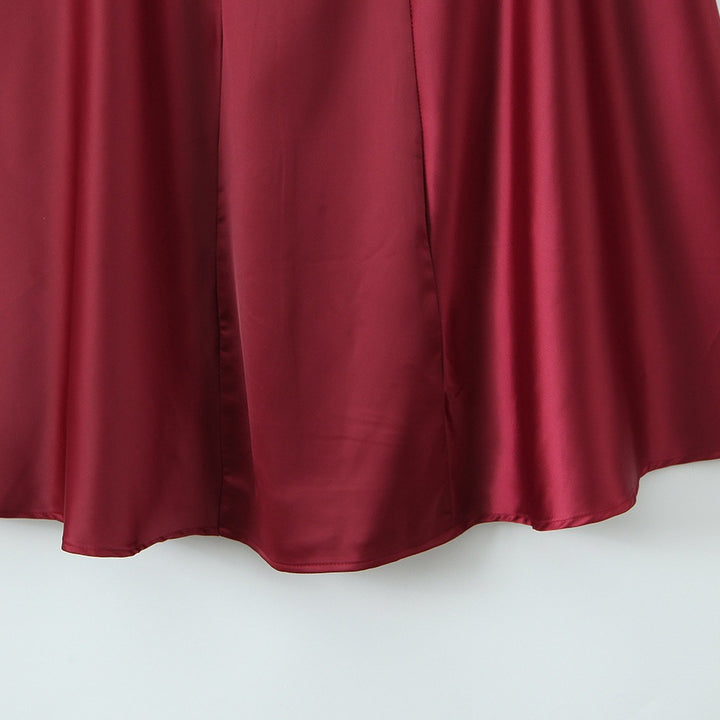Damen Satin Abendkleid mit Drapé-Ausschnitt Drune