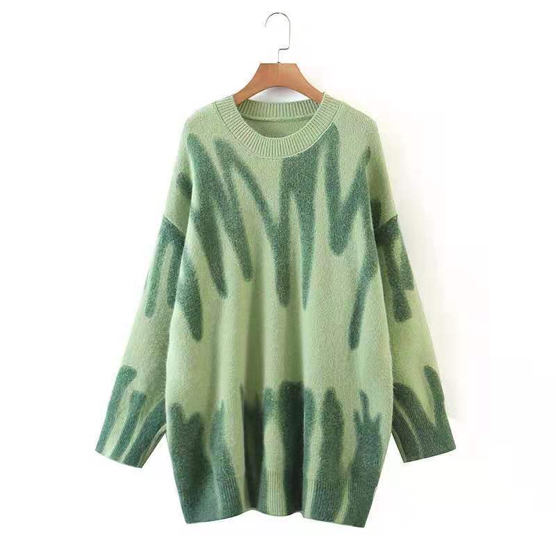 Damen modischer Oversized-Pullover mit einzigartigem Farbverlauf Drune