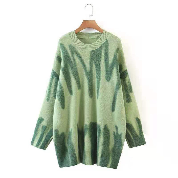 Damen modischer Oversized-Pullover mit einzigartigem Farbverlauf Drune
