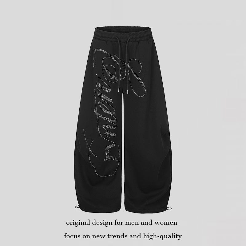 Damen Culotte-Sweathose mit weitem Palazzo-Schnitt, Komfortbund und laserperforiertem Logoprint Drune