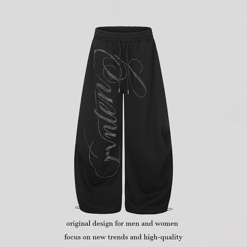 Damen Culotte-Sweathose mit weitem Palazzo-Schnitt, Komfortbund und laserperforiertem Logoprint Drune