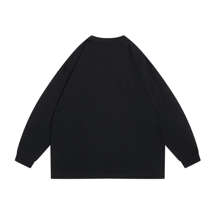 Unisex Oversize‑Sweatshirt mit markantem Typo‑Print, geripptem Rundhals und verlängerten Ärmeln Drune