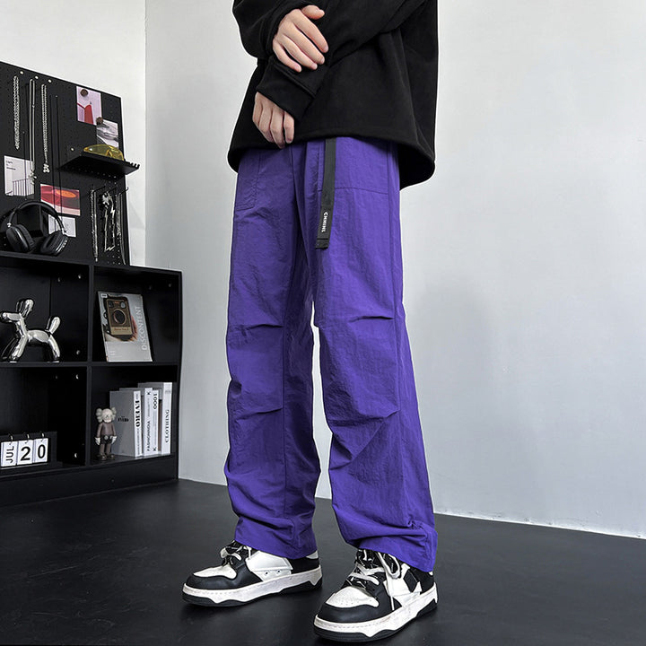 Herren Locker sitzende Nylon‑Cargohose mit Utility‑Gurtband und geradem Bein Drune