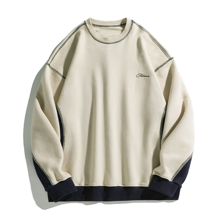 Unisex Oversize-Sweatshirt mit Kontrastnähten, Raglanärmeln und geripptem Saum Drune